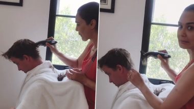 Preity Zinta Gives a Perfect Quarantine Haircut to Hubby Gene Goodenough and Says ‘Its Good Enough’ (Watch Video)