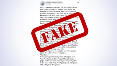 New Facebook Rule Allows FB to Use Your Photos? Here's the Fact Check About the Viral Warning Post That Says Your Personal Data Will Become Public from Tomorrow