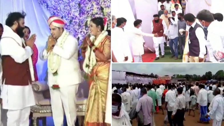 Karnataka Health Minister B Sriramulu Seen Without Face Mask at Wedding of Ex-Minister Parameshwar Naik's Son