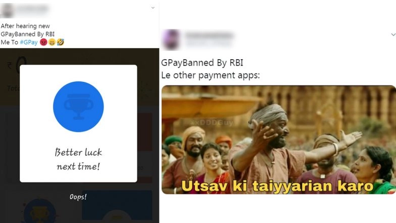 GPay Banned by RBI? Funny Memes and Jokes Flood Twitter As Netizens Are Confused Whether Google Pay App Will Discontinue Its Services or Not