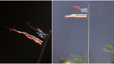World's Largest Free-flying American Flag Gets Torn in Half Following a Thunderstorm in Wisconsin, Netizens Call it Symbolic of Current Times
