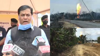 Assam Oil Field Fire: CM Sarbananda Sonowal Says Fire Confined to 50 Metres Area, Another 4 Weeks Needed to Cap Baghjan Oil Well Leak