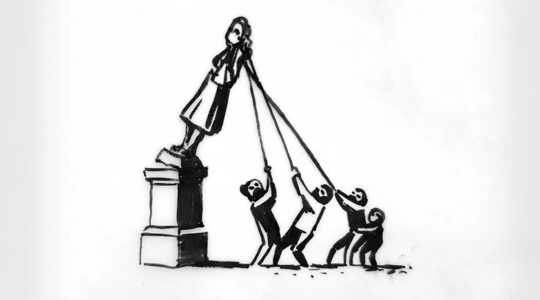 Banksy's Latest Artwork Proposes New Statue of BLM Protesters Pulling Down Edward Colston's Statue