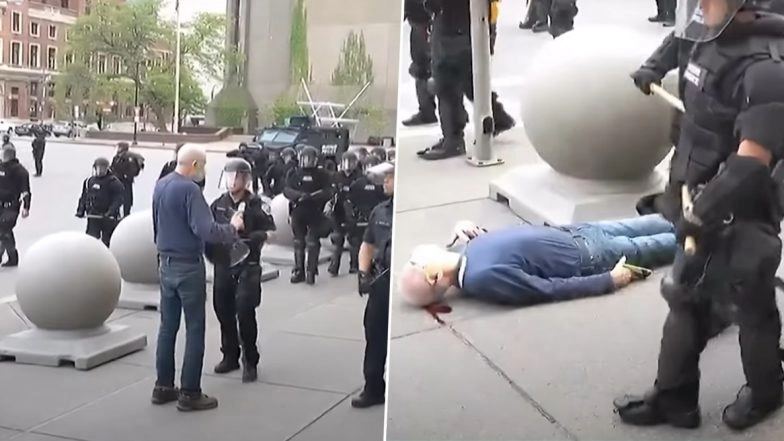 George Floyd Protests: Buffalo Police Suspends Two Cops Seen in Video Pushing 75-Year-Old Protester to The Ground