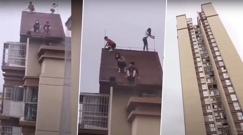 Video of Children Playing on Roof of a 32-Storey Building in China is Going Viral