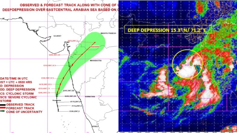 Cyclone Nisarga Live Path Tracker Map: Check Movement, Forecast and Current Position of Severe Cyclonic Storm Which Will Make Landfall Near Alibaug Today