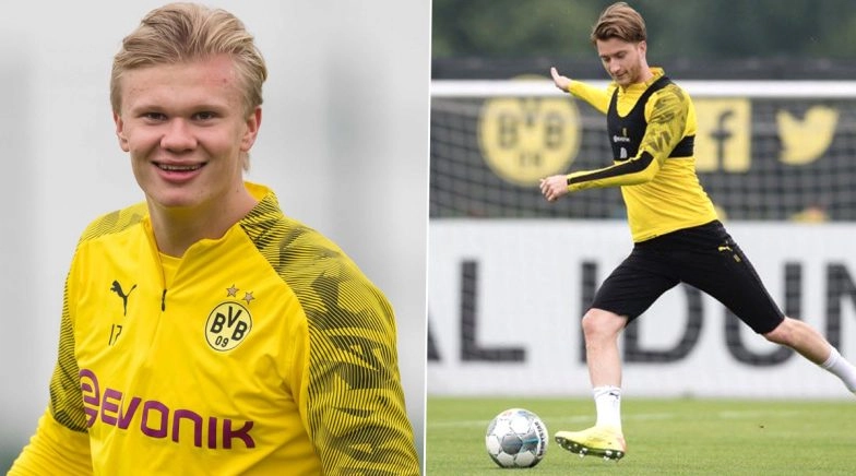 Erling Haaland, Marco Reus Return to Borussia Dortmund Training