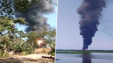 Assam Natural Gas Leak: Fire Breaks Out at Baghjan Oil Well That Was Spewing Gas Since May 27, Watch Video