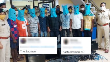 Goa Police's Face Masks For Those Arrested in Gambling Raid is Going Viral! From Scarecrow to Desi Batman, Netizens React With Hilarious Reactions to Cloth Bag Masks