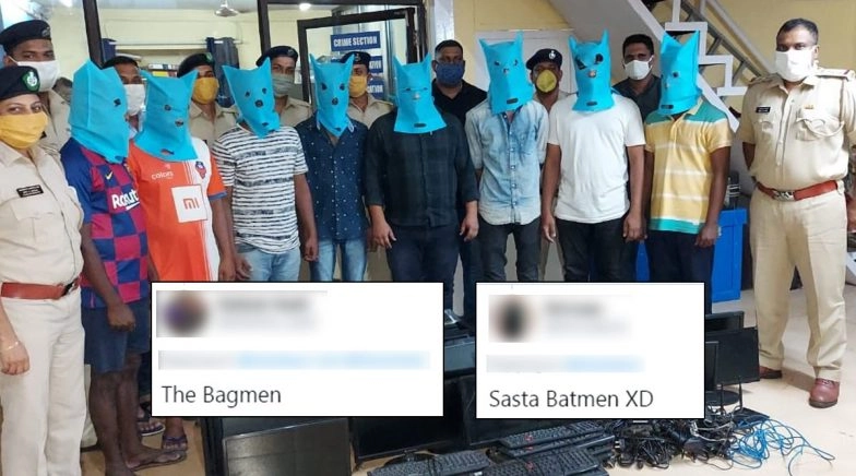 Goa Police's Masks For Those Arrested in Gambling Raid is Reminding People of Desi Batman! 