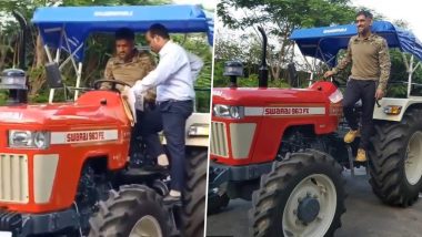 MS Dhoni Enjoys Tractor Ride at His Ranchi Farmhouse Amid COVID-19 Lockdown (Watch Video)