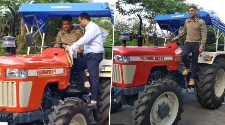 MS Dhoni Enjoys a Tractor Ride at His Ranchi Farmhouse Amid COVID-19 Lockdown