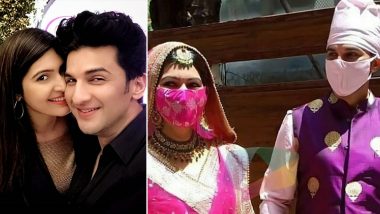 Masked and Married! TV Actors Manish Raisinghan and Sangeita Chauhaan Take Their Wedding Vows Amidst the Pandemic (Watch Video)