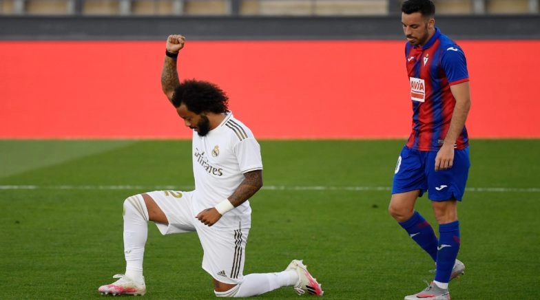 Marcelo Takes Knee as Real Madrid Return with Win Over Eibar