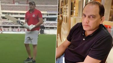 ‘Timing It Like Old Times’: Mohammad Azharuddin Rolls Back the Years and Picks Up a Cricket Bat Again (Watch Video)