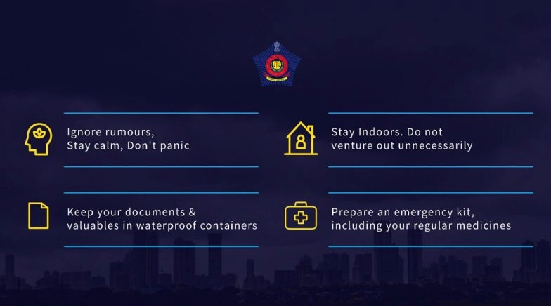 Mumbai Police Gives Advice on Precautionary Measures For Cyclonic Winds and Heavy Rains