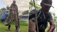 Florida Snake Hunter Catches Giant Man-Eater 17-Foot Python After a Bloody Battle (Watch Terrifying Pic and Video)