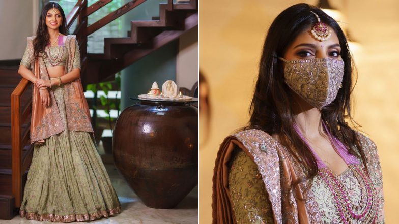Rana Daggubati And Miheeka Bajaj’s Pre-Wedding Celebrations Kick-Off: The Bride-to-Be Looks Resplendent in Her Jewelled Masked Avatar (View Pics)