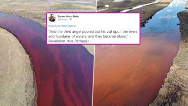 Arctic Circle Turns Red Due to Oil Spill in Russia, Netizens Relate it to Bible Prophecy of Sea Becoming Blood Before End of The World (Watch Pics and Video)