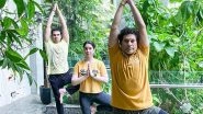 Sachin Tendulkar Celebrates Father&rsquo;s Day and International Yoga Day With Son Arjun and Daughter Sara (View Post)