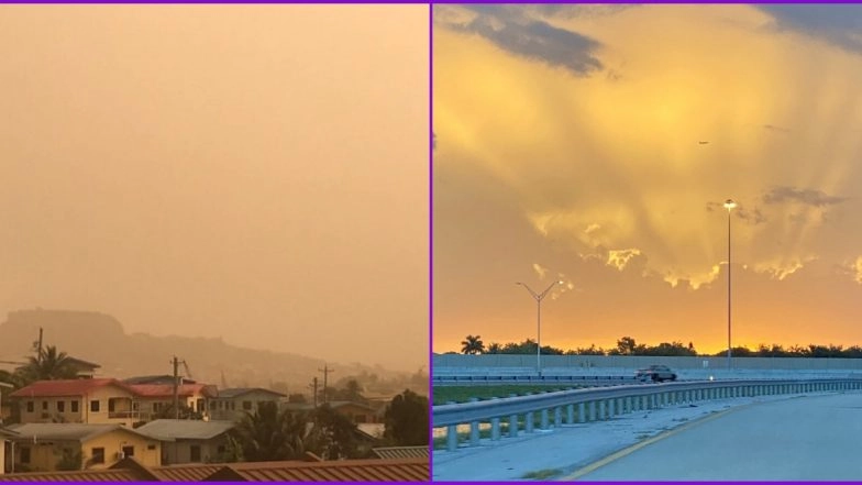 Massive African Sahara Dust Clouds Covers Carribean on Its Way to US, People Share Pics of Hazy Skies to Beautiful Sunset Due to Dust Plumes