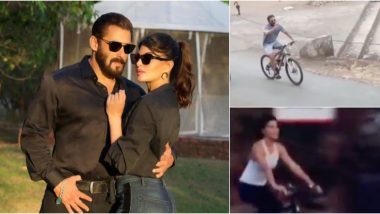 Salman Khan and Jacqueline Fernandez  Spotted Enjoying a Bicycle Ride in Panvel (Watch Videos)