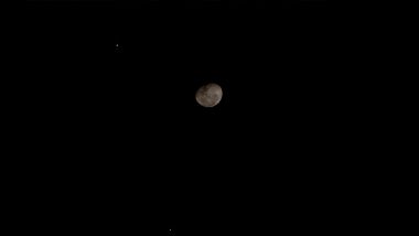 Jupiter, Saturn and Moon Form a Triangle in Rare Celestial Event in Night Sky, Check Pics of The Conjunction