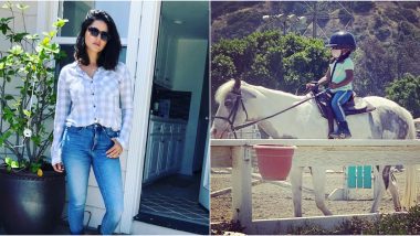 Sunny Leone is a Proud Mommy as Daughter Nisha Kaur Weber Takes Her First Horse-Riding Lesson! (View Pics)