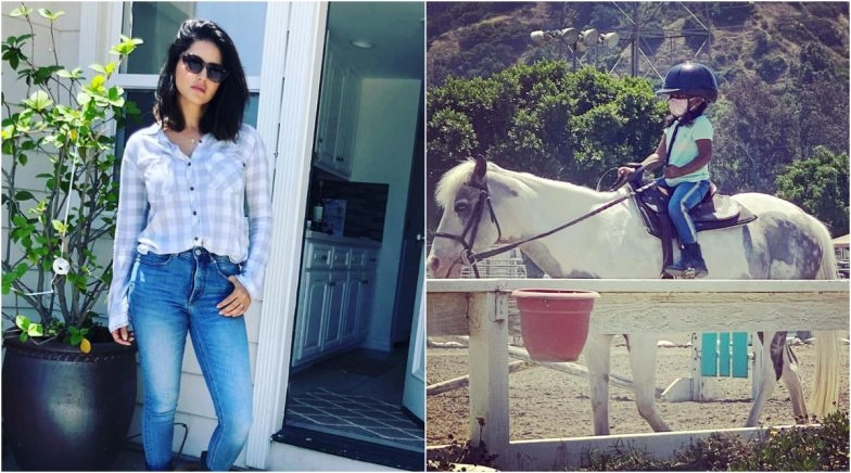 Sunny Leone is a Proud Mommy as Daughter Nisha Kaur Weber Takes Her First Riding Lesson!