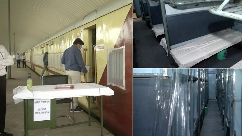 Train Coaches Turned Into Isolation Wards by Indian Railways Ready For COVID-19 Patients at Delhi's Shakurbasti Railway Station, View Pics