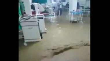 Heavy Rain Floods Ground Floor of Dr Ulhas Patil Medical College Treating COVID-19 Patients in Jalgaon District (Watch Video)