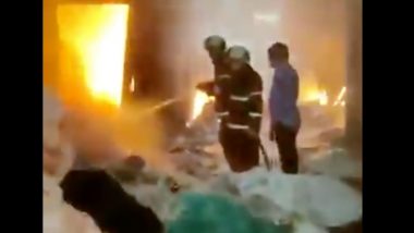 Mumbai Fire: Level-3 Blaze Breaks Out at Scrap Godown in Mandala on Mankhurd-Ghatkopar Link Road, Watch Video