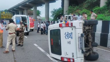 Vehicle in Sharad Pawar's Convoy Overturns on Mumbai-Pune Expressway, Driver Receives Minor Injuries, View Pics