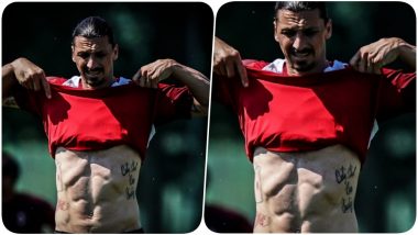 Zlatan Ibrahimovic Shows Off His Well-Chiseled Abs During AC Milan Practice Session, Netizens Ask, ‘Has God Turned Into a Man?’