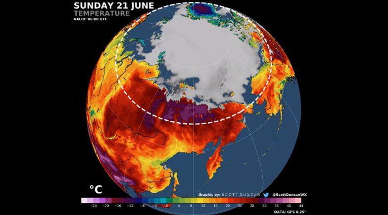 Arctic Circle Records Highest Temperature Ever at 38 Degrees Celsius/100 Degrees Fahrenheit 