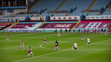 Aston Villa, Sheffield United Players and Referees Take a Knee After Starting Off The Game in Solidarity of #BlackLivesMatter (See Pic)
