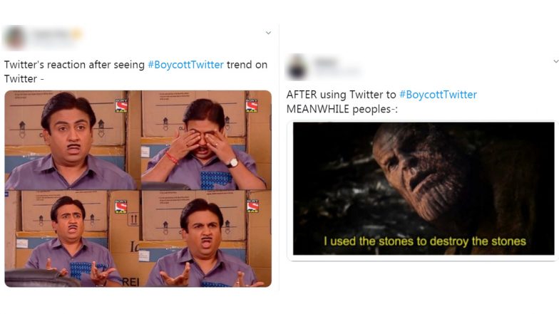 Twitterati Are Having a Field Day Making Funny Jokes and Memes on Trending Hashtag #BoycottTwitter on Twitter! Irony Just Died, Hypocrisy Is Alive