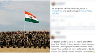 India-China Face-Off in Ladakh: Netizens Shower Tributes for Indian Army Soldiers Martyred in Galwan Valley Clash