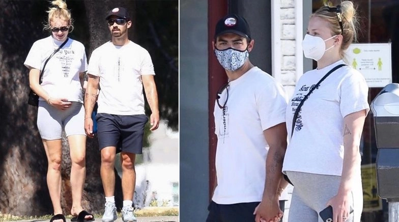 Sophie Turner Cradles Her Baby Bump As She Takes A Walk With Husband Joe Jonas
