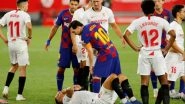 Lionel Messi Avoids Red Card After Pushing Diego Carlos During Sevilla vs Barcelona, Leaves Fans Baffled (Watch Video)