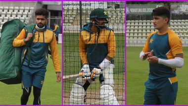 Babar Azam and Other Members of Pakistan Cricket Team Take Part in Practice Session After Testing Negative in COVID-19 Tests Conducted by ECB (View Latest Pics)