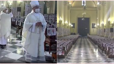 Archbishop Carlos Castillo in Peru Fills the Church’s Pews and Walls With Portraits of Deceased COVID-19 Victims, Powerful Video Goes Viral
