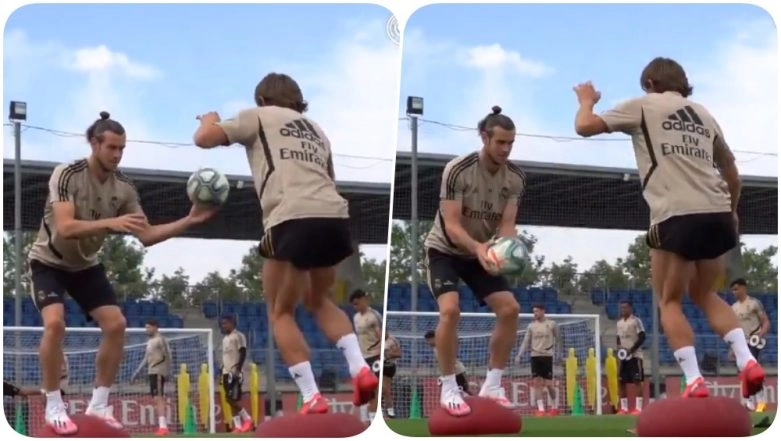 Gareth Bale & Luka Modric Practice Balancing & First Touch on Bosu Ball