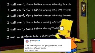 The Simpsons Are Following Cyber Safety Guidelines! Mumbai Police’s Latest Tweet Urges Netizens to Stay Safe Online in the Wittiest Way (View Pic)