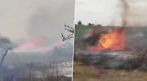 Helicopter Crash in Tamil Nadu: Thick Smoke Seen at Crash Site