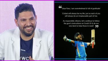 Yuvraj Singh Overwhelmed After Fans Trend #MissYouYuvi on His Retirement Anniversary, Urges Followers to Follow Govt Instructions on COVID-19