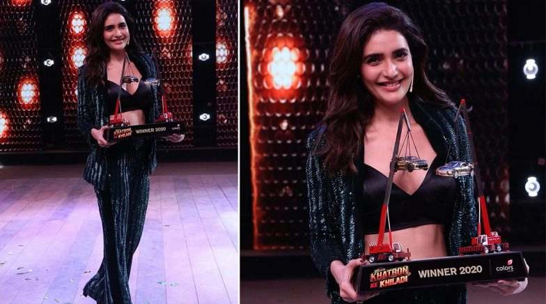 Khatron Ke Khiladi Season 10 Winner Karishma Tanna Holds the Winning Trophy (View Pics)
