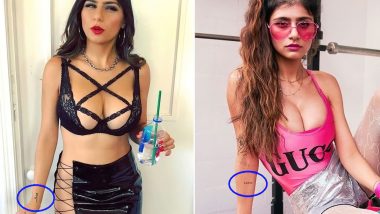 National Tattoo Day (US) 2020: Here Are The Hottest Tattoos on Mia Khalifa's Body and Their Meanings! From the 'Kinky Tattoo' to Getting 'Fork and Knife' Inked, Check out the Best Ones