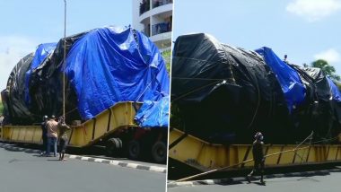 74-Wheel Truck Carrying  Aerospace Autoclave Reaches VSSC in Thiruvananthapuram From Maharashtra After Travelling For Year