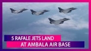 First Batch Of 5 Rafale Jets Touch Down At Ambala Air Base, &ldquo;Welcome Home, Golden Arrows&rdquo; Says IAF